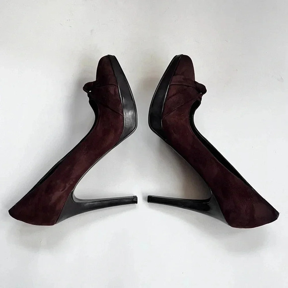 Lauren Ralph Lauren Chocolate Brown Suede Platform Pumps High Heels Size 7.5 - Picture 7 of 15